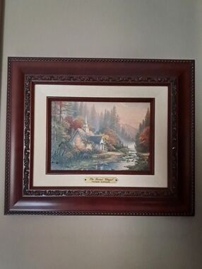 Thomas Kinkade The Forest Chapel Limited Edition Lithograph Oil Painting W/COA